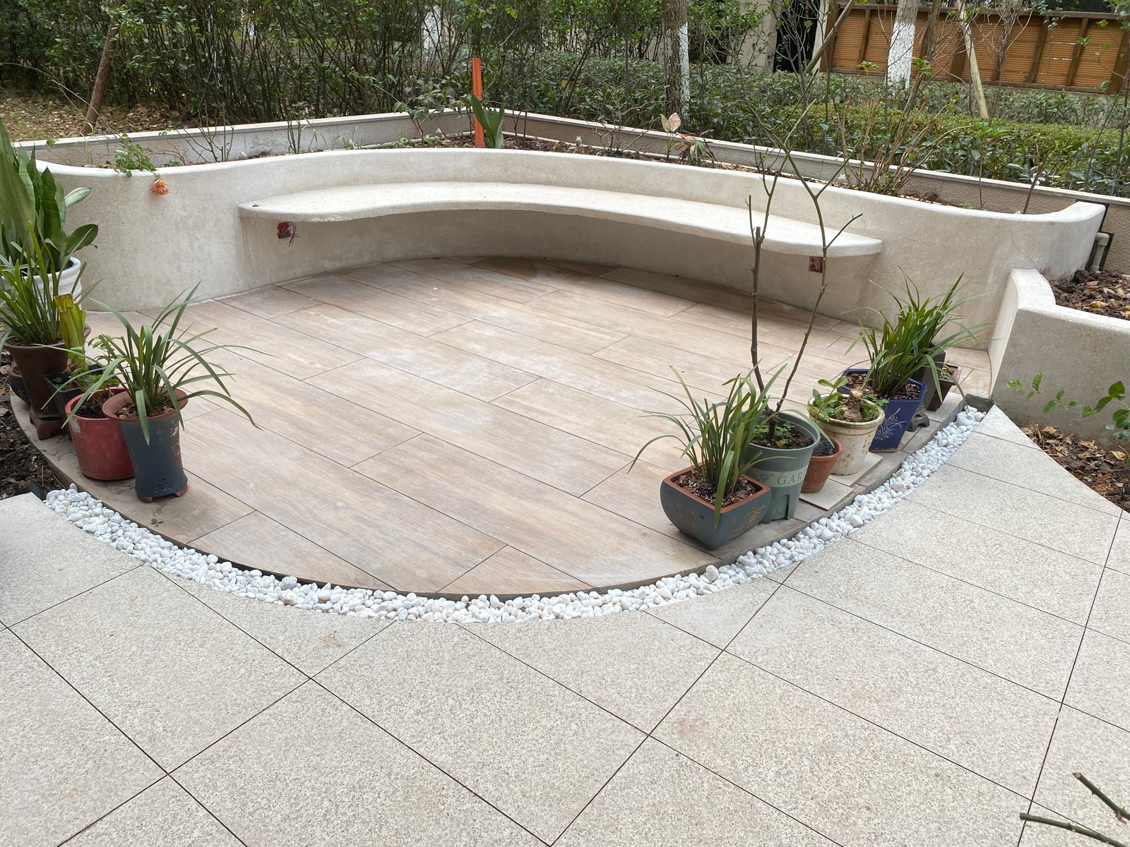 Hotel and resort landscape with outdoor porcelain tile