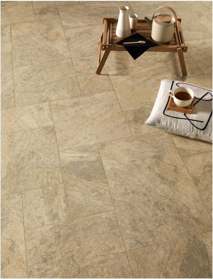 Seine Dusk Gold stone-look porcelain paver application scene