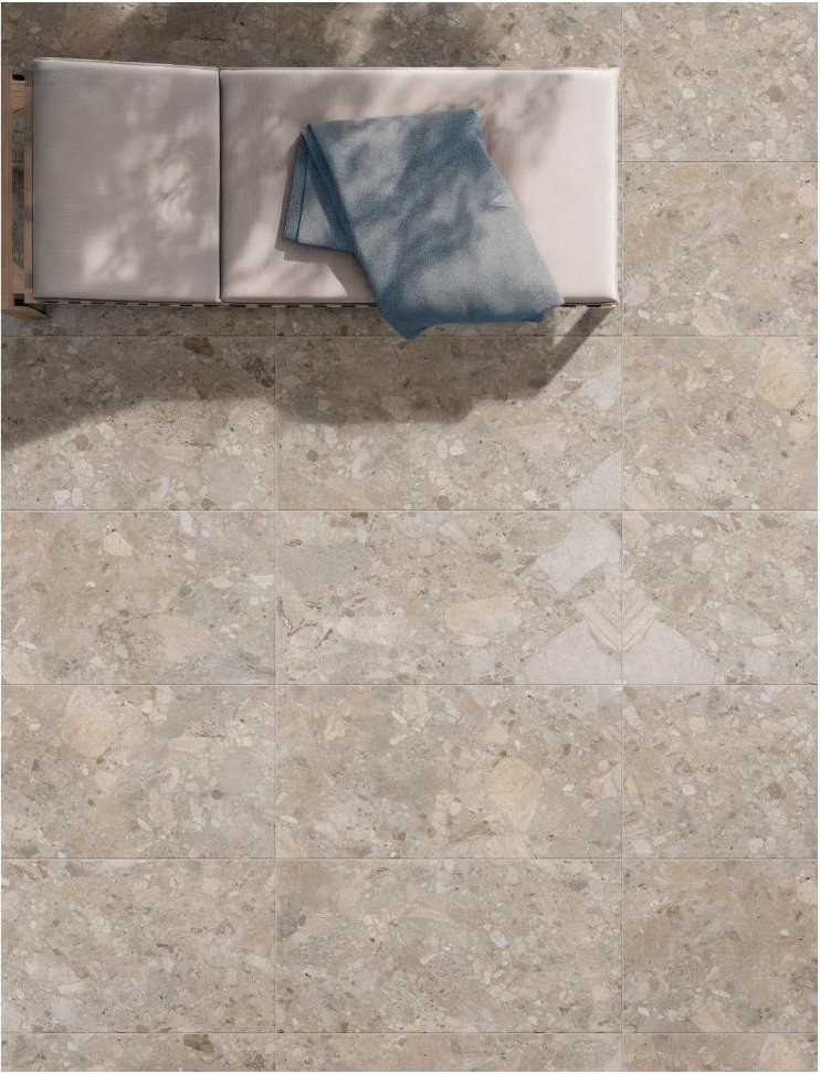 Lustre Blush stone-look porcelain paver application scene